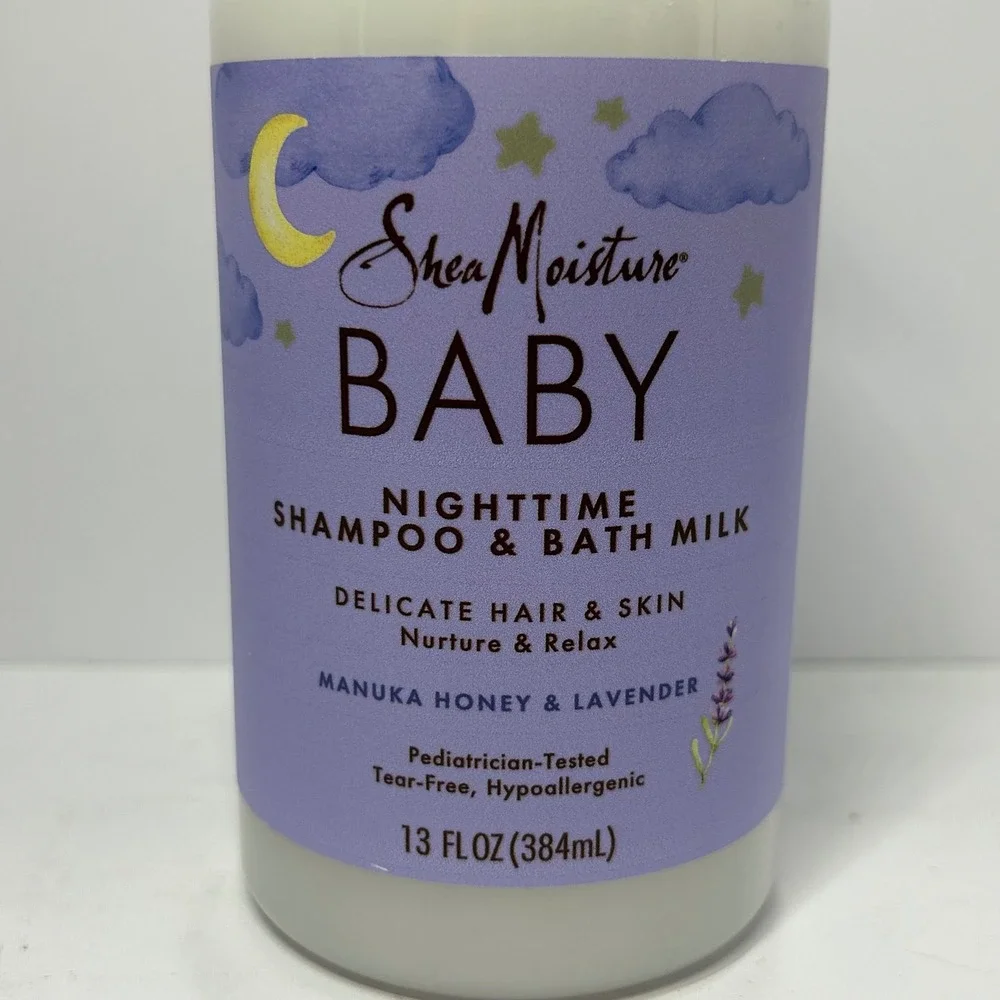 SheaMoisture Baby Nighttime Shampoo & Bath Milk Manuka Honey Lavender 13oz